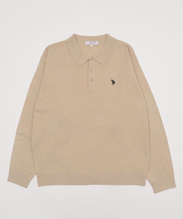WEGO 【25年秋冬新作/ユニセックス着用ITEM/MLサイズ展開】別注USPOLOニットポロ ホワイトアイボリー