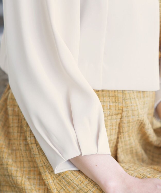 Tiaclasse L 【洗える】タックパフスリーブボレロ アイボリー