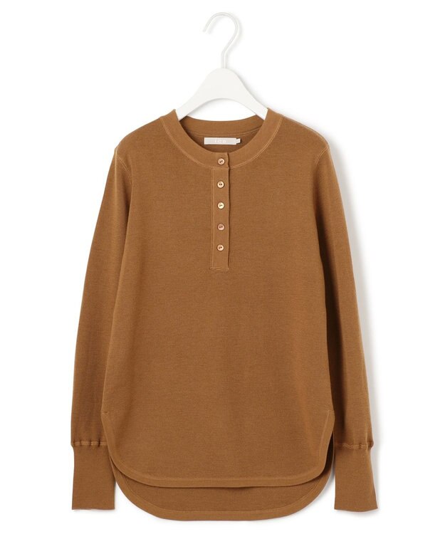 ICB 【洗える】 エクストラファインメリノ ヘンリーネックプルオーバー ブラウン系