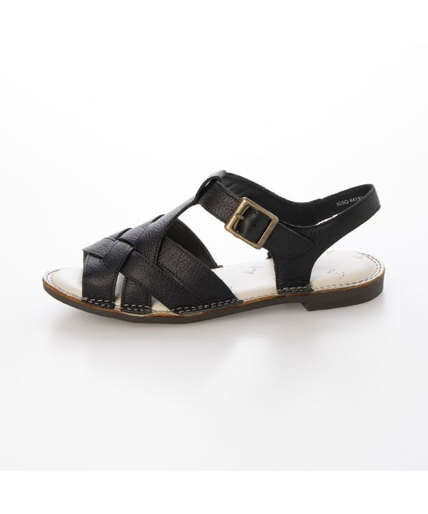 ing <ing>【サスティナブル】クロスメッシュデザインサンダル ブラック