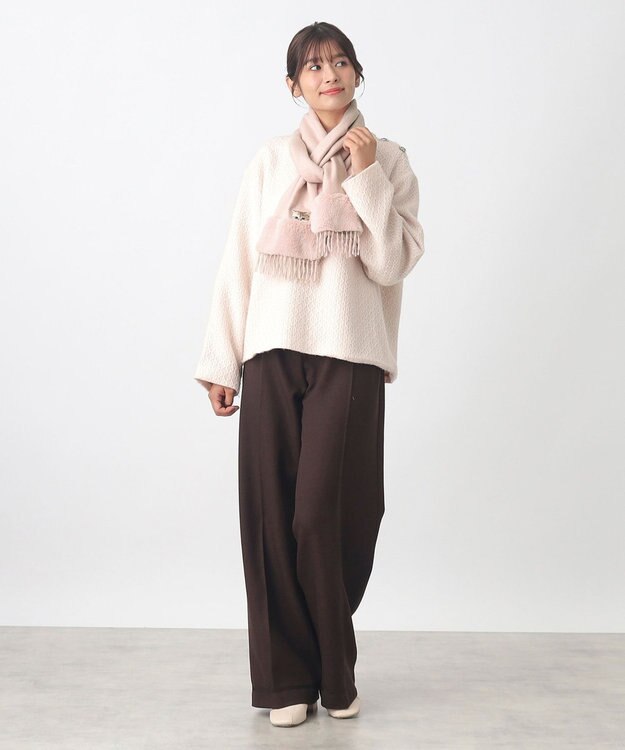 MOONBAT PAUL & JOE ACCESSOIRES ヌネットワッペン×ファームースタッチマフラー（パッケージ入り） ペールピンク