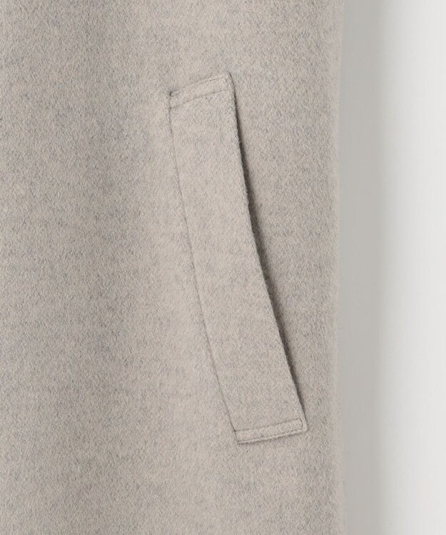 自由区 L シャルムビーバー ロングコート ライトグレー系