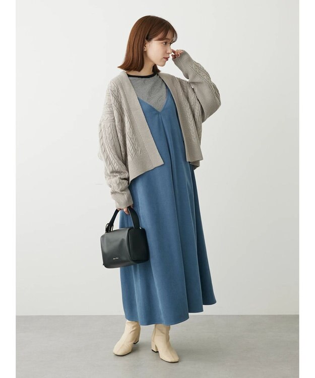 Green Parks 着流しケーブルカーディガン Gray