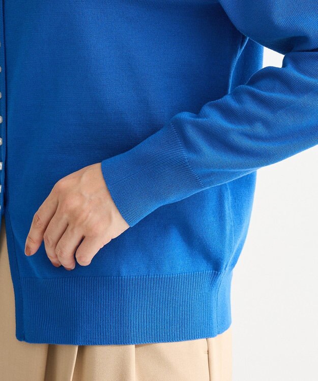 Green Parks パール調ボタン付き２ＷＡＹニットプルオーバー Blue