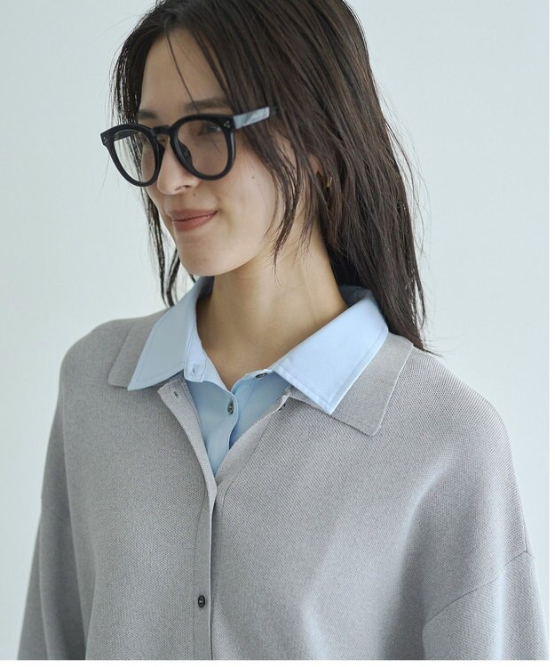 YECCA VECCA 2wayレイヤード風ポロニット Gray