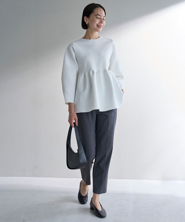 UNFILO L 【VERY×UNFILOコラボ】2WAY ペプラムカーディガン オフ