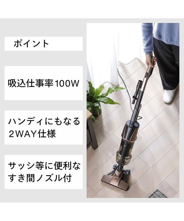 YAMATO テーブル＆キッチン 【TWINBIRD】サイクロンスティック型クリーナー  ブラウンゴールド  TC-5147G ブラウン