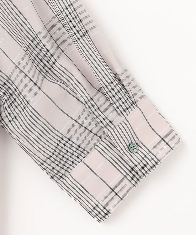 J.PRESS LADIES 【洗える】ドライタッチドビーチェック ブラウス ライトグレー系3