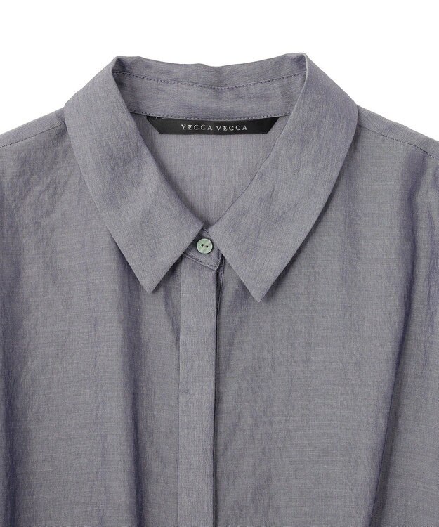 YECCA VECCA サイドスリットドロストシャツ Navy