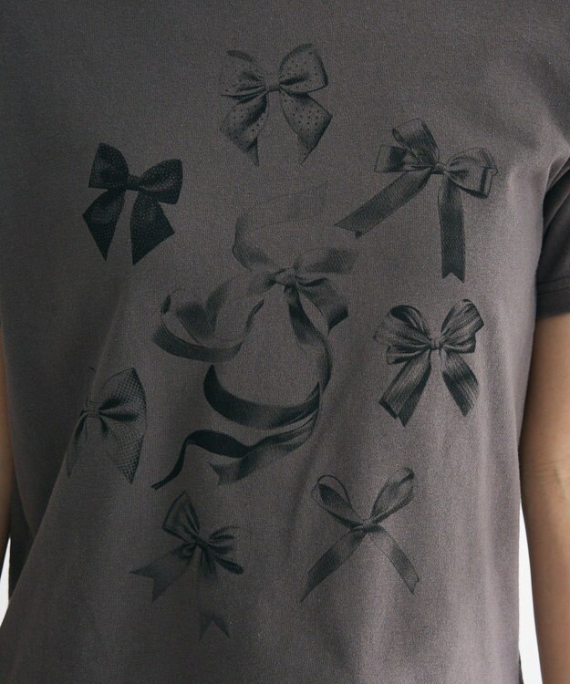 Green Parks ・ＤＯＵＢＬＥ　ＦＬＡＧＳ　リボンｐｔ　ＴＥＥ Charcoal Gray