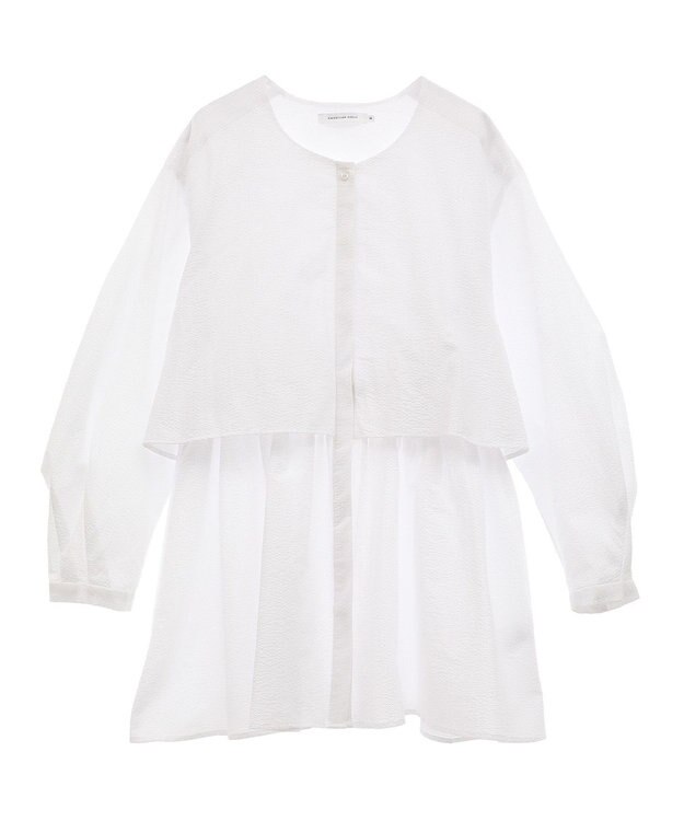 AMERICAN HOLIC サッカーティアードロングブラウス Off White