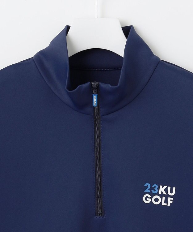 23区GOLF 【MEN】【吸水速乾/UVカット】ストレッチダンボールモックネックシャツ ネイビー系