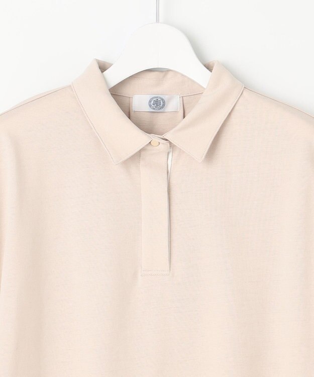 J.PRESS LADIES 【洗える】コットンリネンジャージー ポロ カットソー ベージュ系