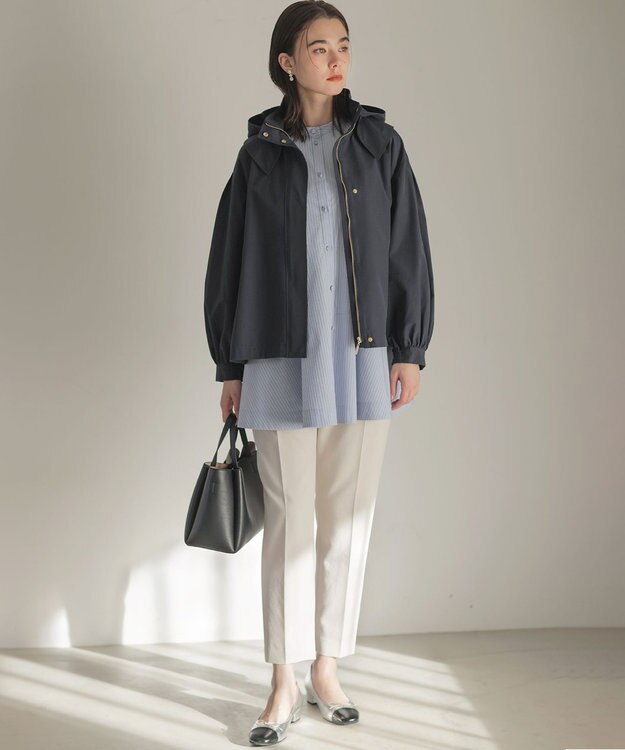 組曲 S 【前後着用可】コンパクトシャーティング チュニックブラウス ブルー系1