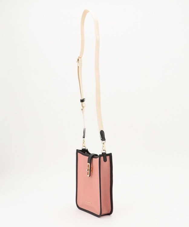LA BAGAGERIE スクエアレザーミニショルダーバッグ ピンク
