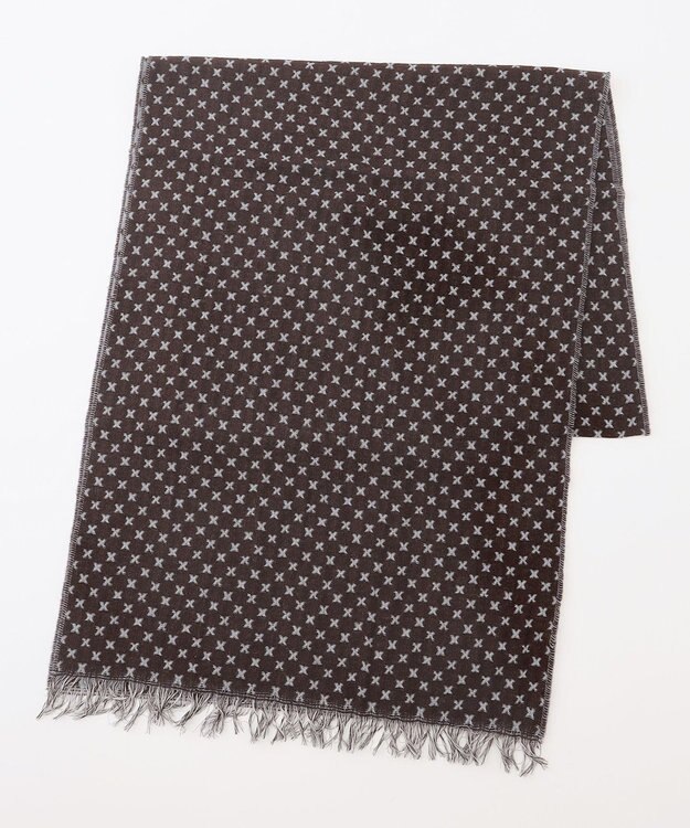 JOSEPH ABBOUD 【イタリア製】スモールパターン　ストール ダークブラウン系7