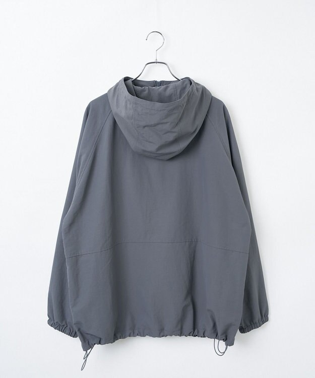 WEGO ナイロンフードシェルブルゾン ダークグレー