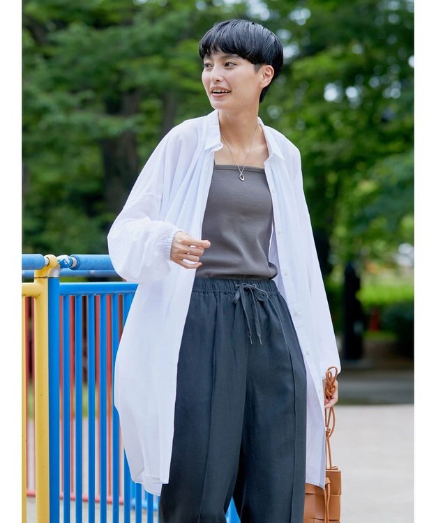 AMERICAN HOLIC シアーＢＩＧシルエットシャツチュニック Off White