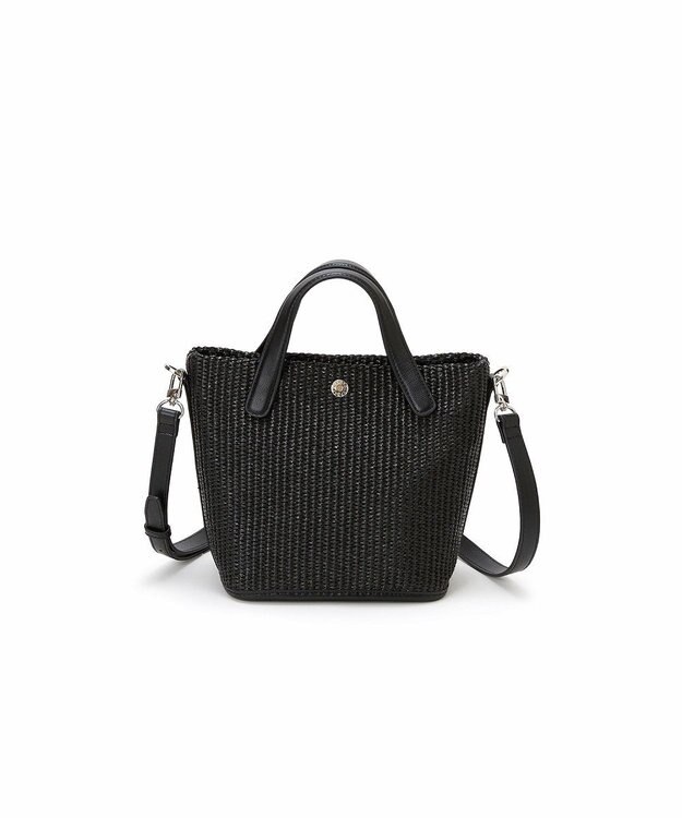 TOPKAPI 【Breath TOPKAPI】レザーハンドル ショルダー付き トート カゴバッグ ブラック