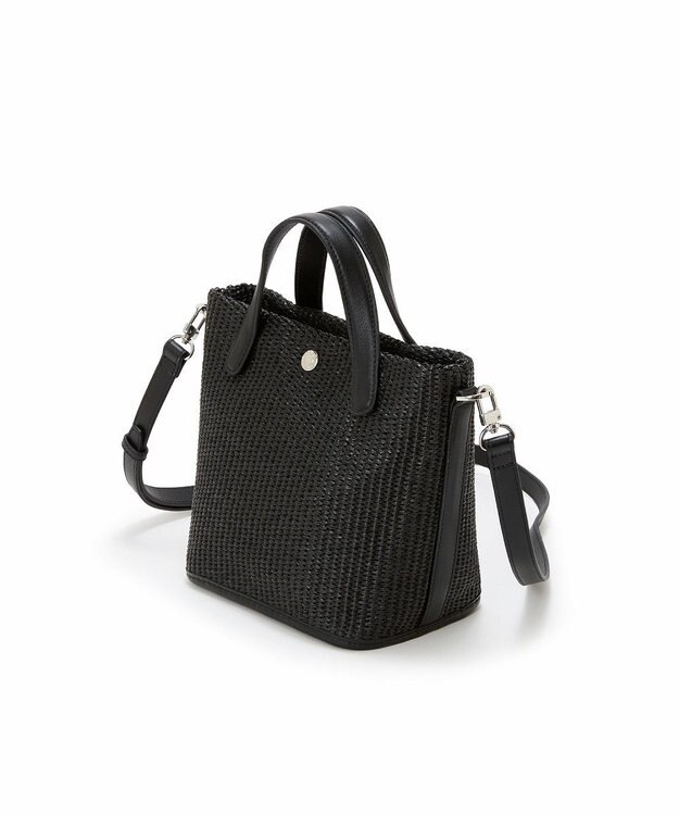 TOPKAPI 【Breath TOPKAPI】レザーハンドル ショルダー付き トート カゴバッグ ブラック