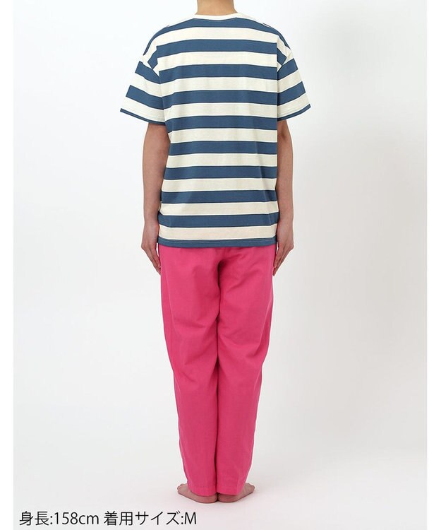 WACOAL ワコール_リラックス＆スリープ パジャマ 4分袖 長ズボン 綿100%(本体) PEANUTS スヌーピー レディース FDT155 /ワコール ブルー