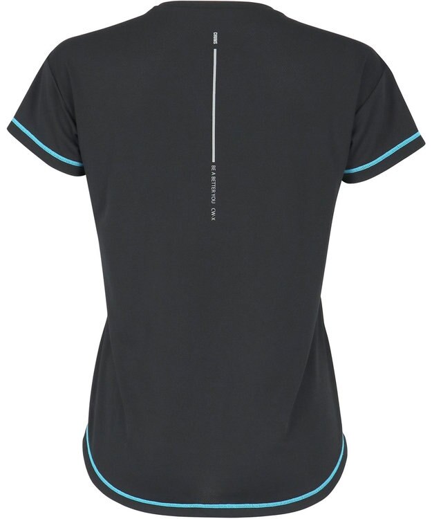 CW-X 【WOMEN】 CW-X 【CHUMS (チャムス)コラボ】 レディーストップス 薄軽ランニングシャツ 吸汗速乾(本体) UVカット率90％以上(本体) 3分袖 半袖 レディース LNY510 /ワコール ダークブラック