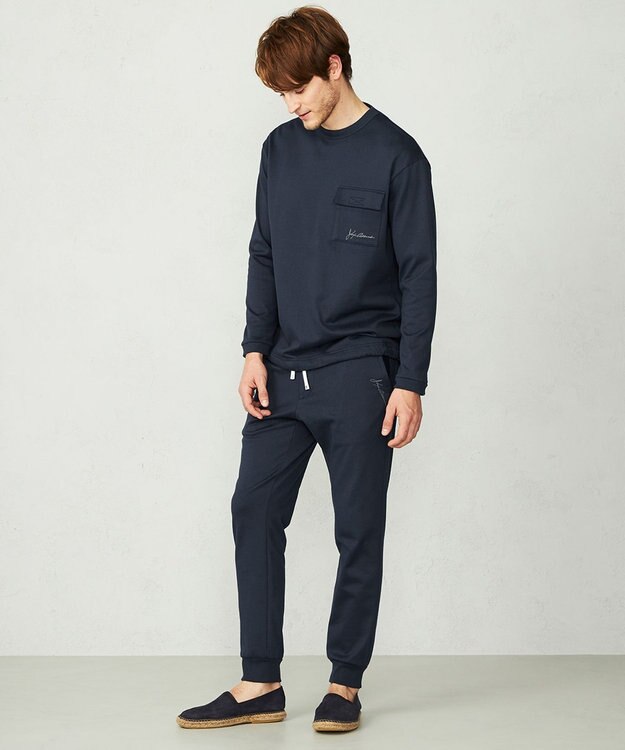 JOSEPH ABBOUD MOUNTAIN 【SPACE／UNISEX】コンパクトコットン裏毛 スウェットパンツ ネイビー系