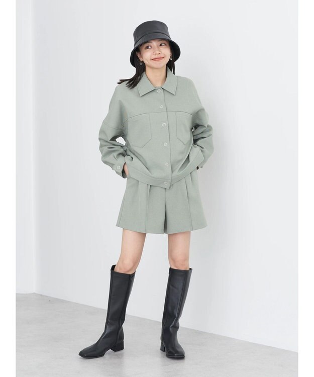 earth music&ecology ベルト付きショートパンツ Khaki