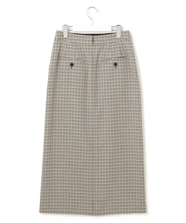 23区 L ガンクラブチェック タイトスカート ダークブラウン系3