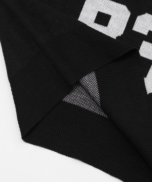 WEGO オープンショルダーナンバリングニット ブラック