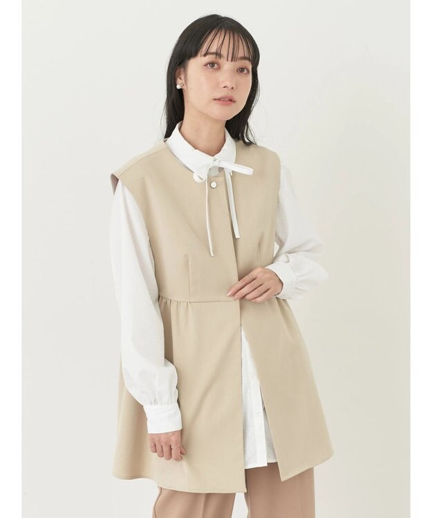 earth music&ecology ペプラムジレ Beige