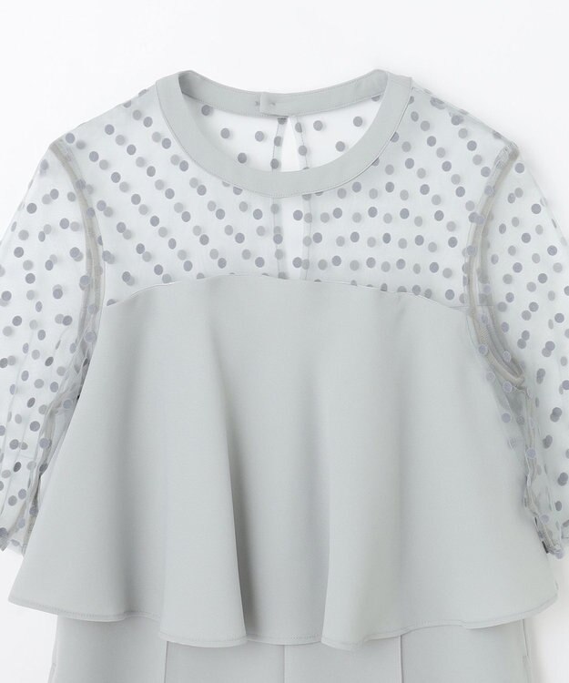 GRACE CONTINENTAL ドットチュールサロペット グレー