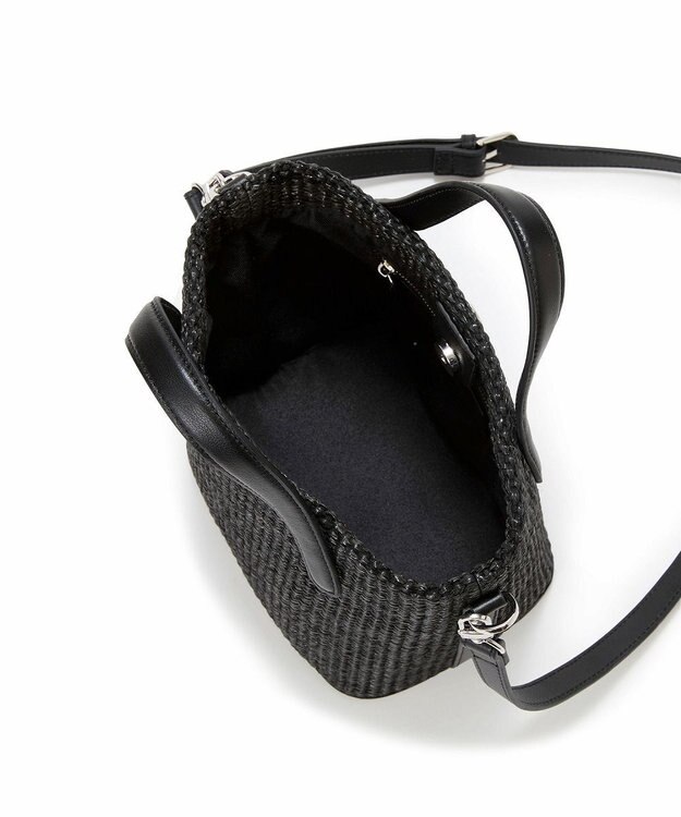 TOPKAPI 【Breath TOPKAPI】レザーハンドル ショルダー付き トート カゴバッグ ブラック