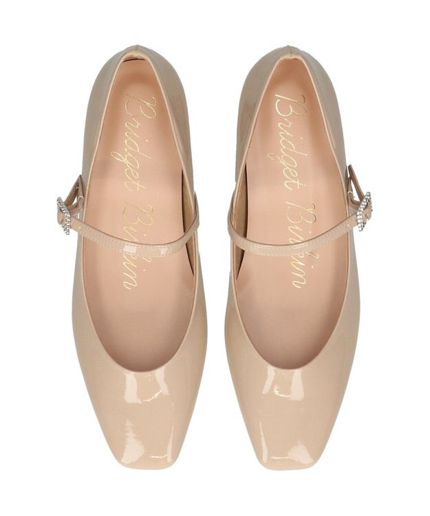 Bridget Birkin 【Bridget Birkin】ビジューメリージェーンレインパンプス ベージュエナメル