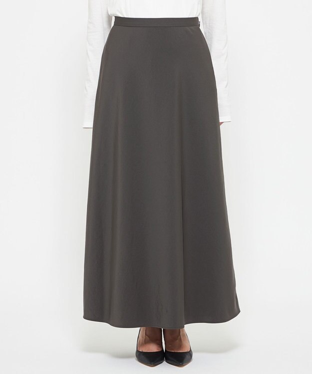 uncrave マット サテン フレアスカート（uncrave STANDARD） スレート