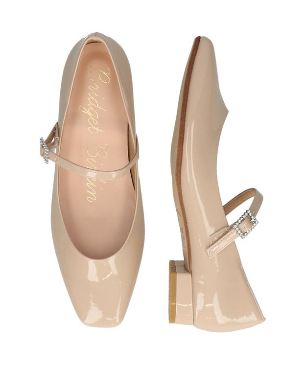 Bridget Birkin 【Bridget Birkin】ビジューメリージェーンレインパンプス ベージュエナメル