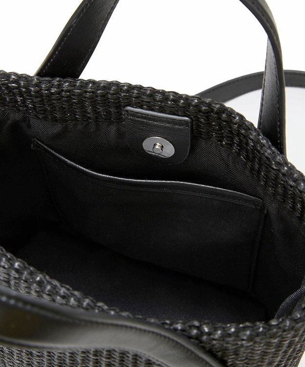 TOPKAPI 【Breath TOPKAPI】レザーハンドル ショルダー付き トート カゴバッグ ブラック