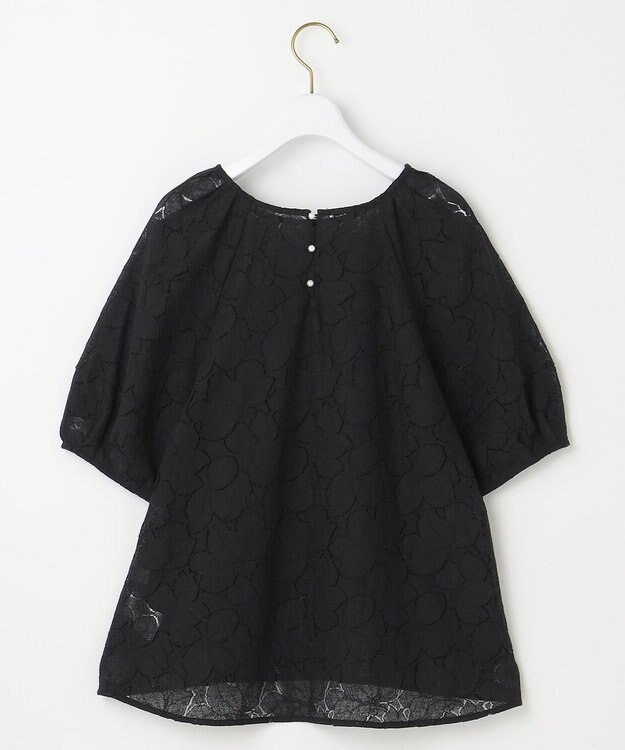 ANY SIS S 【洗える】ラグランレースＴ ブラウス ブラック