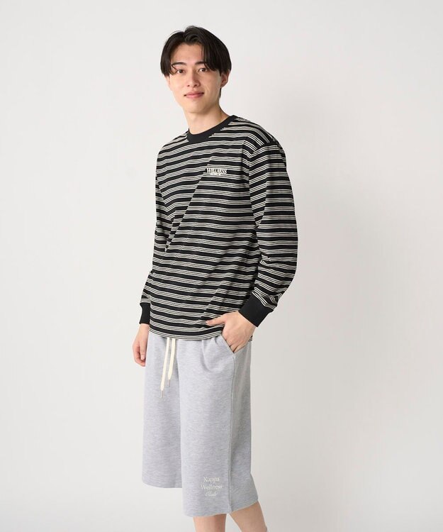 OP／FILA 【Kappa】ウェルネスクラブボーダーロンT ブラック