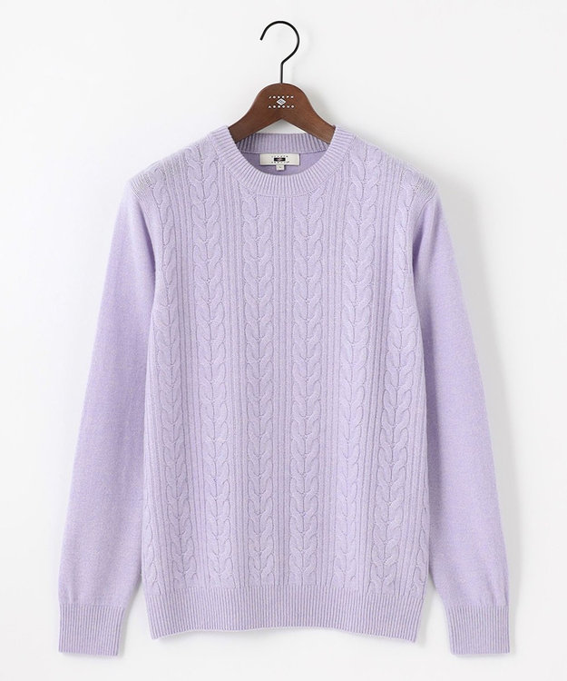 JOSEPH ABBOUD 【暖か・軽量】カシミヤブレンド クルーネック ニット ライラック系