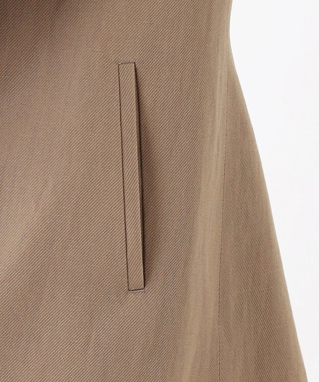 23区 【エステータ】ウールリネン レザートリミング ジャケット カーキ系