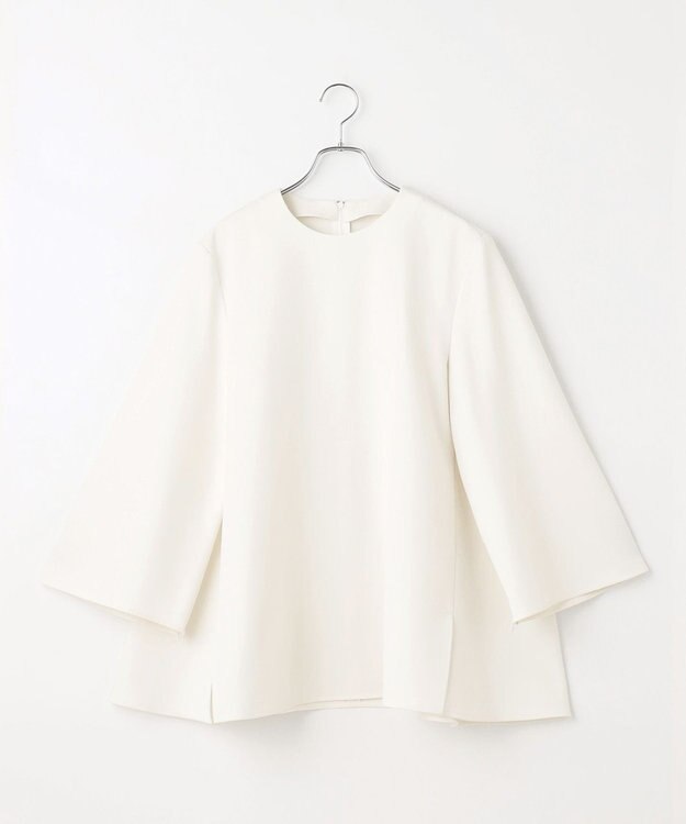 #Newans 【マシンウォッシャブル】ファスナースリットＡラインブラウス ホワイト