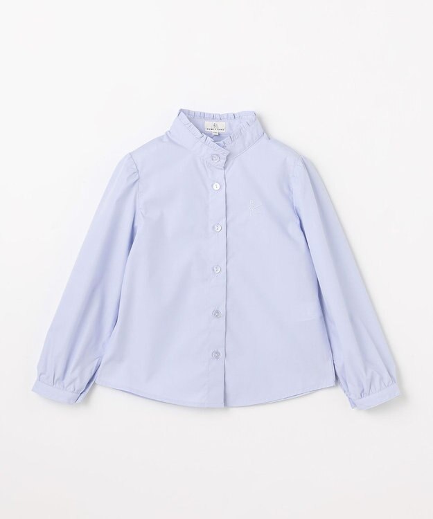 組曲 KIDS 【110-140㎝】 レースリボンタイブラウス サックスブルー