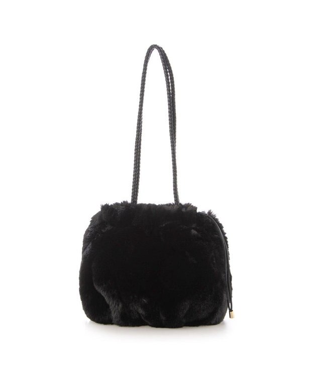 UNBILLION カシュカシュ cachecache / ロングハンドルエコファー巾着トート ブラック