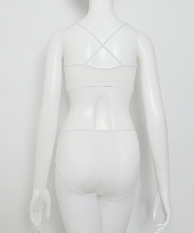 WEGO 【ブラトップ＆ショーツセット】Liliane　Ciel　フェザーラメ ホワイト