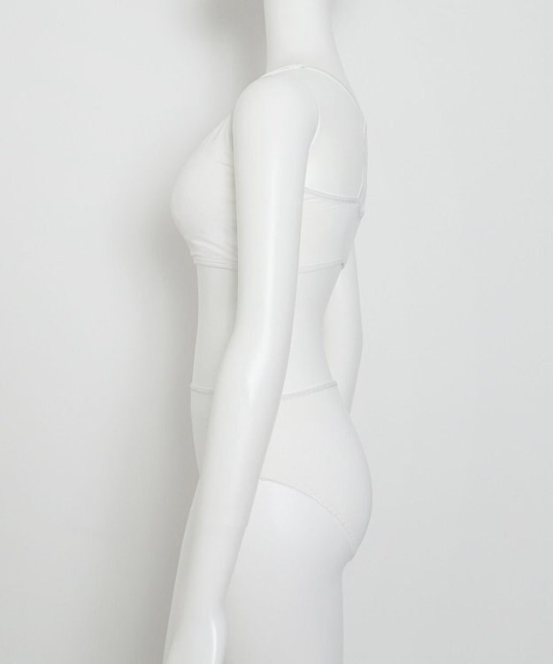 WEGO 【ブラトップ＆ショーツセット】Liliane　Ciel　フェザーラメ ホワイト