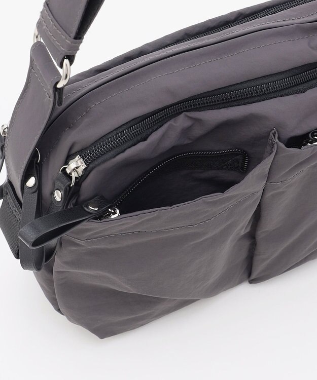 LA BAGAGERIE 【MONICA】フロントポケットショルダーバッグ ダークグレー