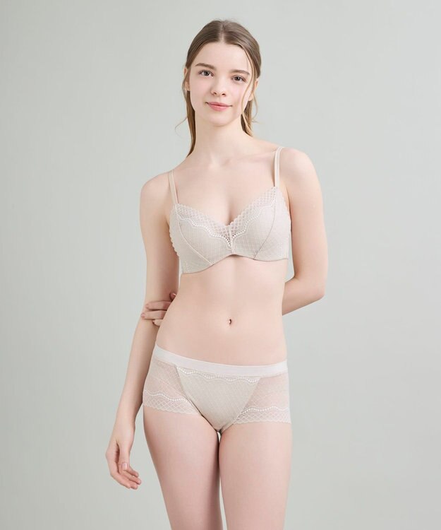 une nana cool 【リニューアル】364ブラ レース ノンワイヤーブラ ベージュ