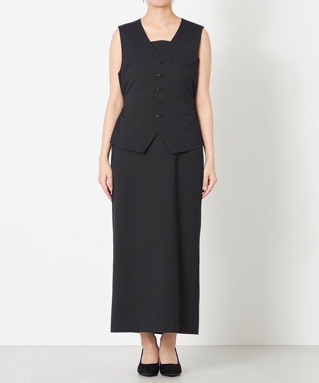 NAVE 【Nave・セットアップ可】ウールポリエステルツイルベスト ブラック系