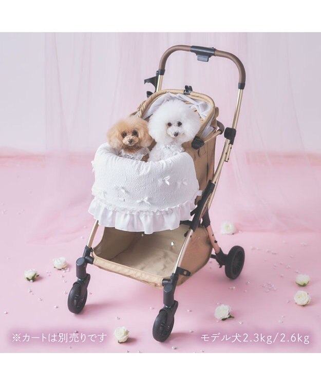 PET PARADISE cherircouture レースフリル カート用 クッション ホワイト